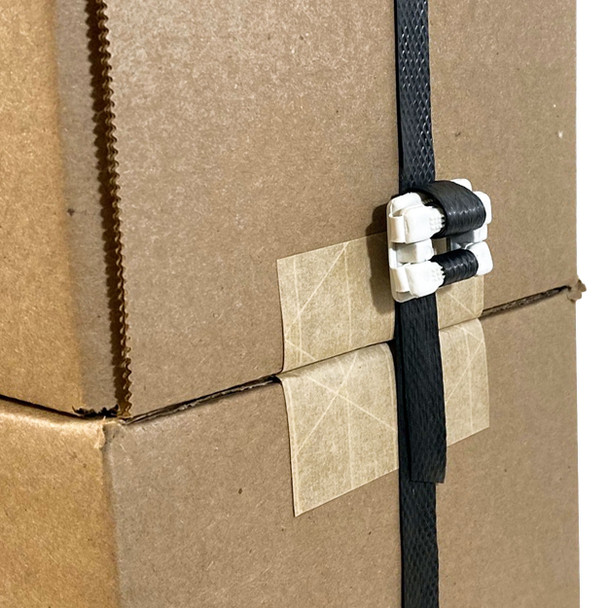 1/2" Plastic Pre-Cut Portable Strapping Kit with Plastic Buckles 10/Pack, For Use with Light Duty Palletizing or Packing