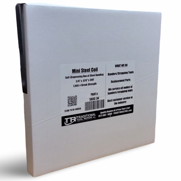 OVERAGE Portable Self Dispensing  3/4" x .020" Mini Steel Strapping Coil, 1800 lbs Break Strength