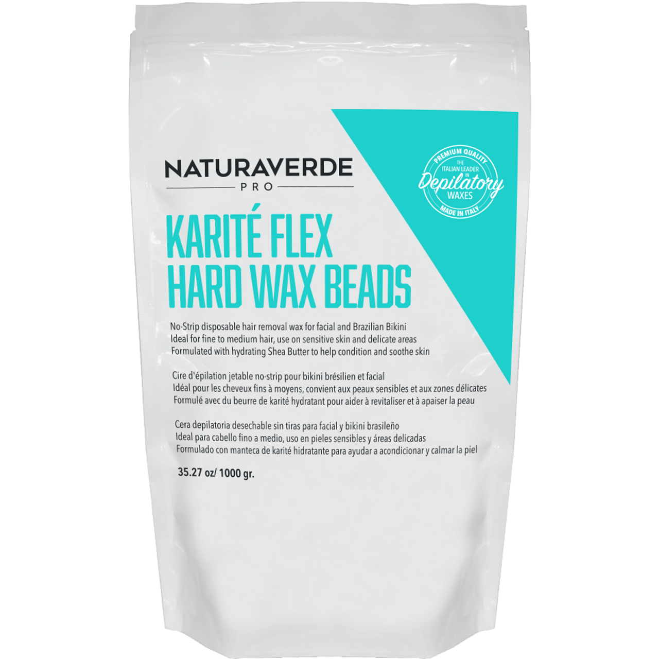 Natura Verde Pro Karite Butter Hard Flex Wax Beads 35 oz. Bag - Nail Supply  Inc