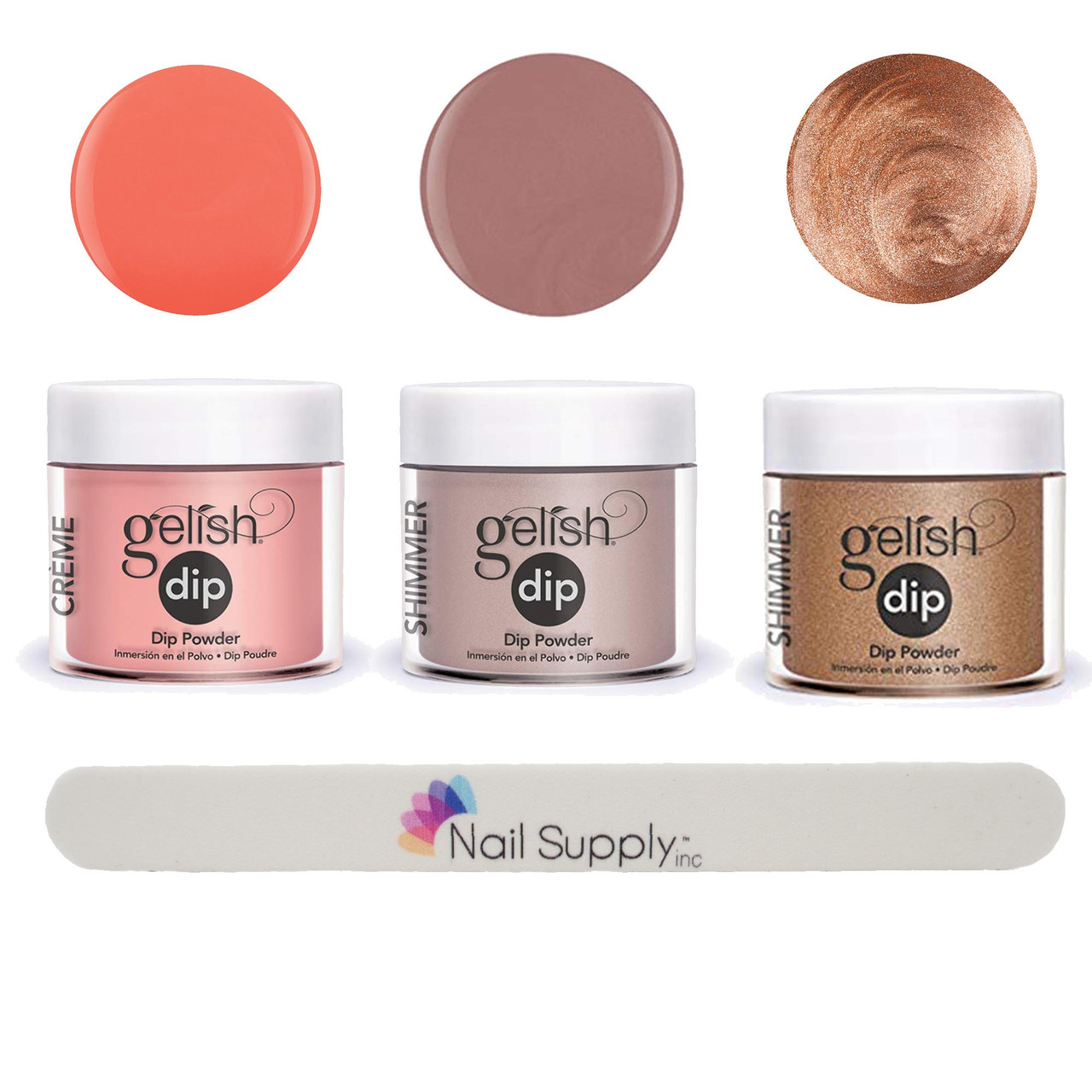 Gelish Professional Quality Nail Dip Powder Set of 3 Colors ...