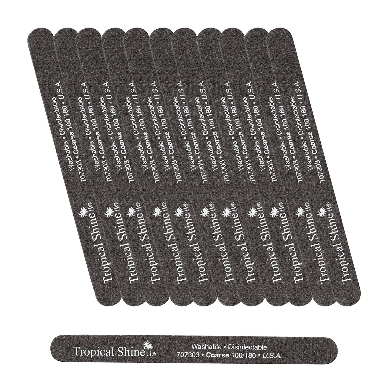 Tropical Shine Black File 100/ 180 Grit (Coarse/ Medium)- Case