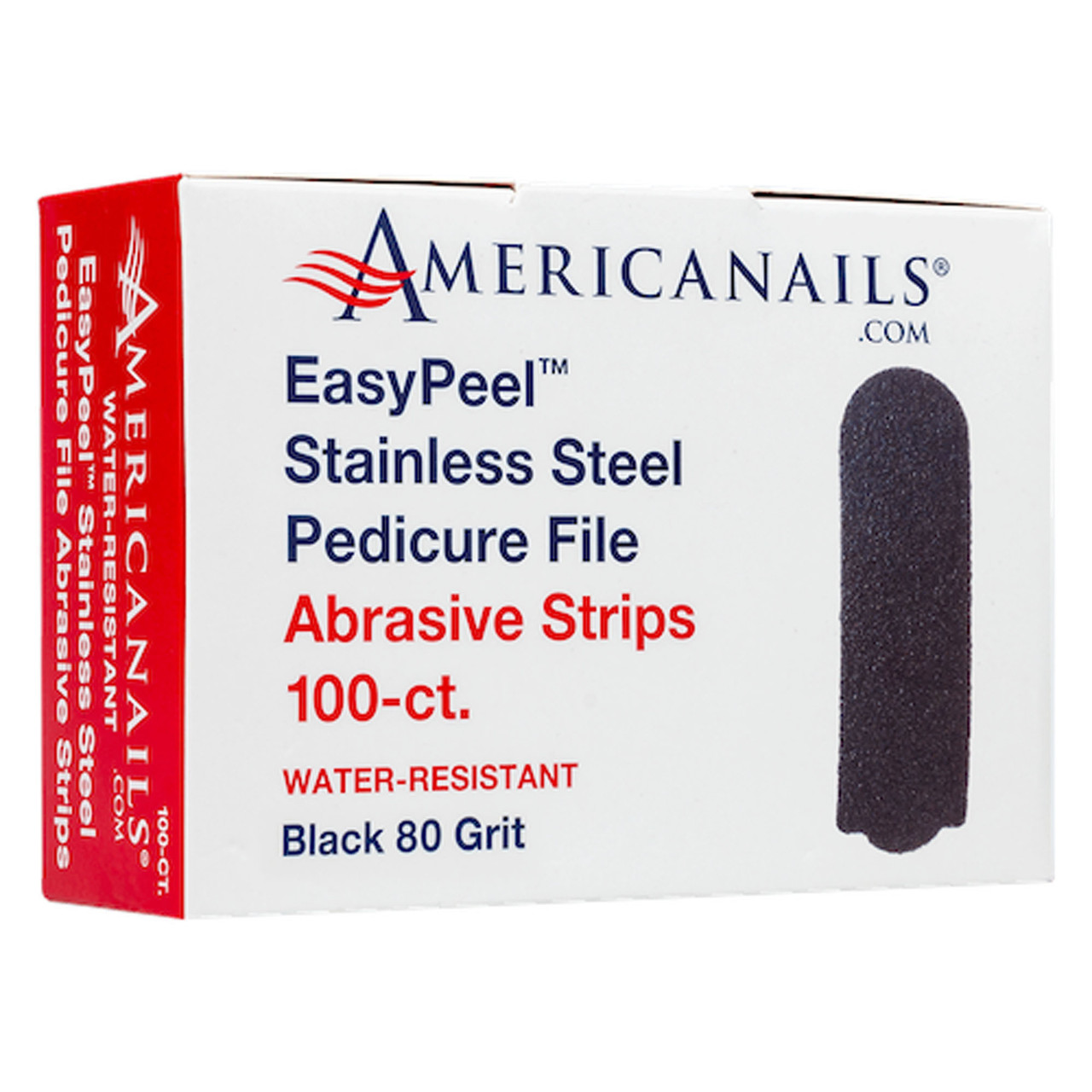 Americanails EasyPeel Pedicure File Abrasive Strips, 100 ct. Black