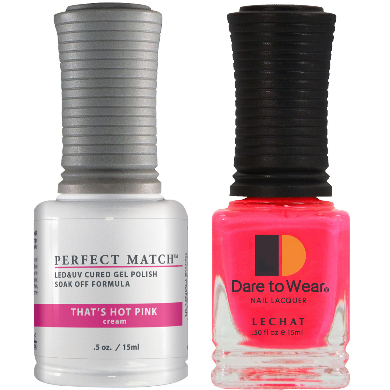 Le Chat Perfect Match Gel Polish & Lacquer Set, That's Hot Pink, 15 mL | .5  fl. oz., PMS038