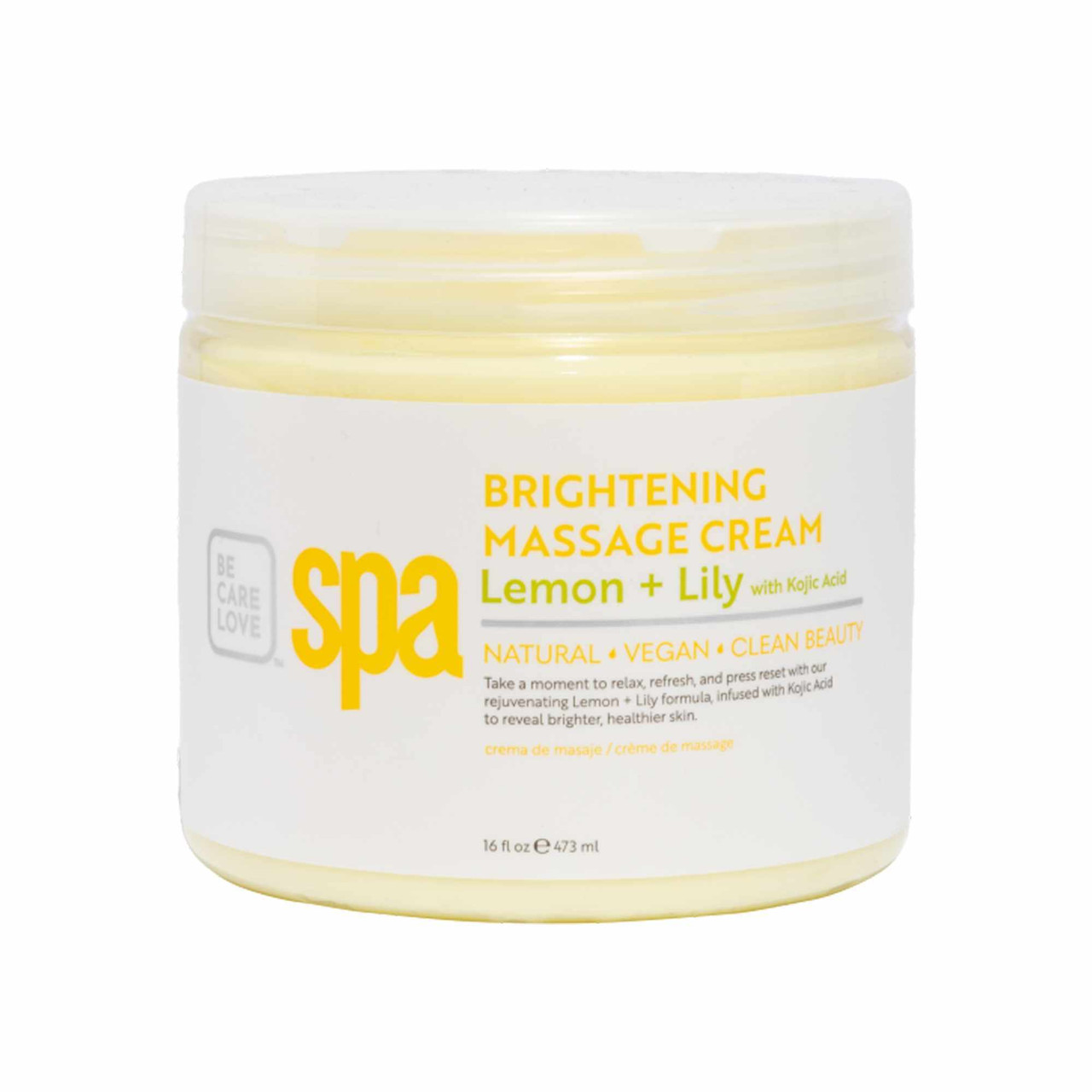 BCL Spa 16 oz. Brightening Lemon + Lily Massage Cream - Nail