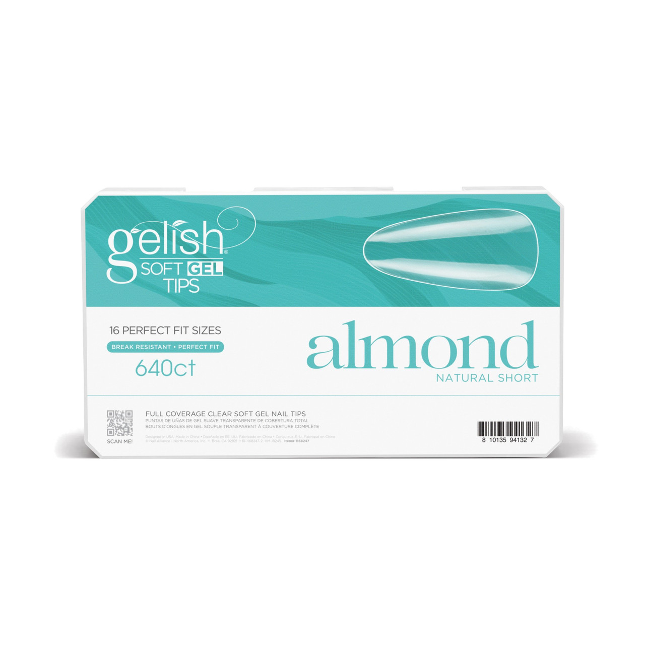 Gelish Soft Gel Tips - Short Almond 640 Ct. - Nail Supply Inc