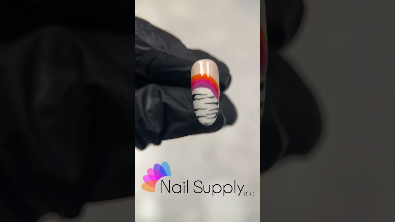 Sunset Zebra Nail Art with Nail Supply Inc.