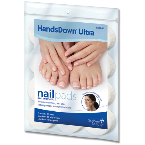HandsDown Ultra Nail & Cosmetic Pads Case Pack of 24 Bags (60 ct. each)