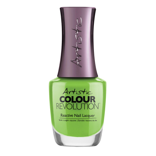 Artistic Nail Design "Shaded Not Jaded" - Neon Green Crème Colour Revolution Hybrid Nail Lacquer, 15 mL | .5 fl oz