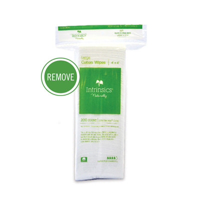 Intrinsics 401412 - Large Cotton Wipes, 4”x4”, 200 ct. 8-ply 100% Naturelle™ cotton