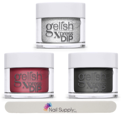 Gelish Xpress Dip "Shake Up The Magic" Collection Bundle Two - 3 colors, nail file included!