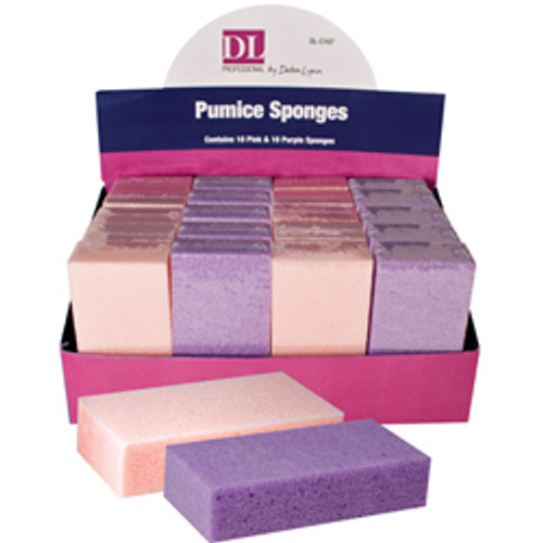 DL Pro 20 PC. Pumice Sponge Display (10 Pink, 10 Purple)