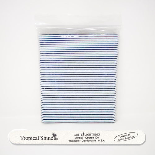 Tropical Shine White Lightning File 100 Grit (Coarse)- Case Pack of 50