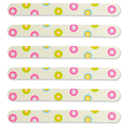 Tropical Shine Trendy Nail File, Circles Print, 180/240 Grit- Case Pack of 6