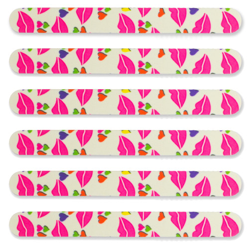 Tropical Shine Trendy Nail File, Lips Print, 180/240 Grit- Case Pack of 6