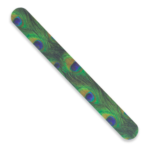 Tropical Shine Trendy Nail File, Peacock Print, 180/240 Grit- Case Pack of 6