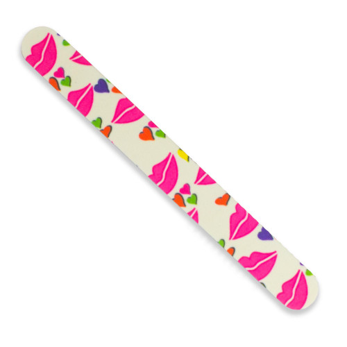 Tropical Shine Trendy Nail File, Lips Print, 180/240 Grit