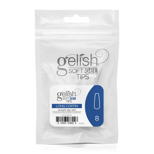 Gelish Soft Gel Tips, Long Coffin Size 8, 50 ct. Refill