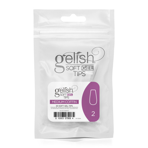 Gelish Soft Gel Tips, Medium Coffin Size 2, 50 ct. Refill