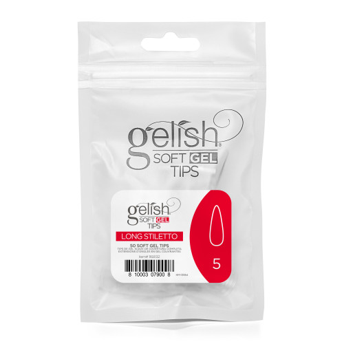 Gelish Soft Gel Tips, Long Stiletto Size 5, 50 ct. Refill