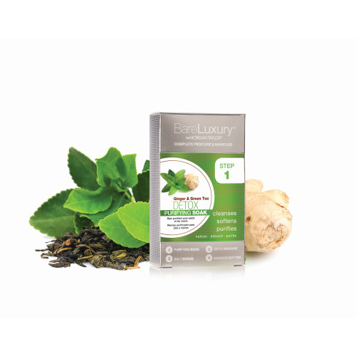 BareLuxury Detox Ginger & Green Tea 4 Pack - Includes 1 Each Of Soak, Masque, Scrub, Massage Butter