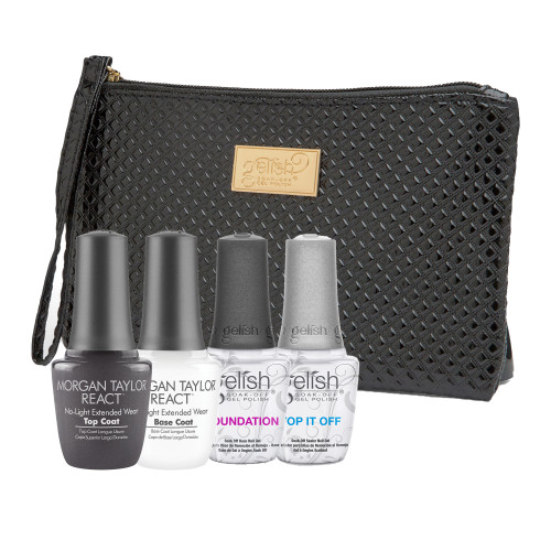 Gelish Gel Polish Starter Kit with LED Light, includes 3 colors with top and base!