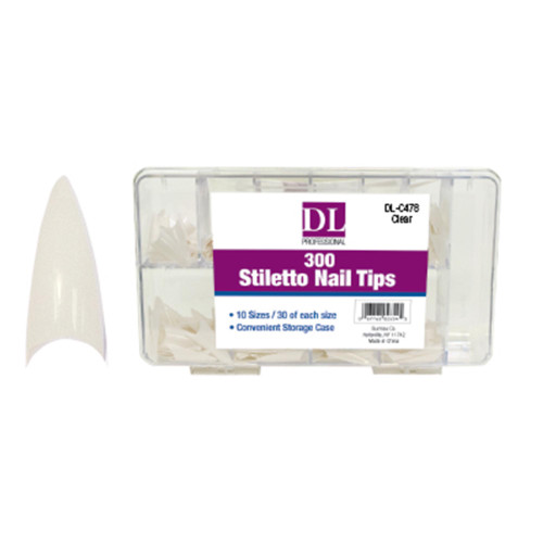 DL Pro 300 pc Stiletto Nail Tips - Clear