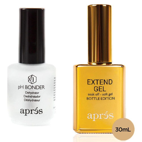 Aprs Extend Gel Gold Bottle Edition, Pack of 3 - Gel-X Tips Adhesive, No Primer or Bonder Needed (15 ml Each)