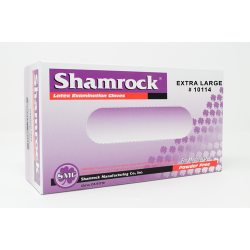 Shamrock Powder Free Textured Latex Examination Gloves