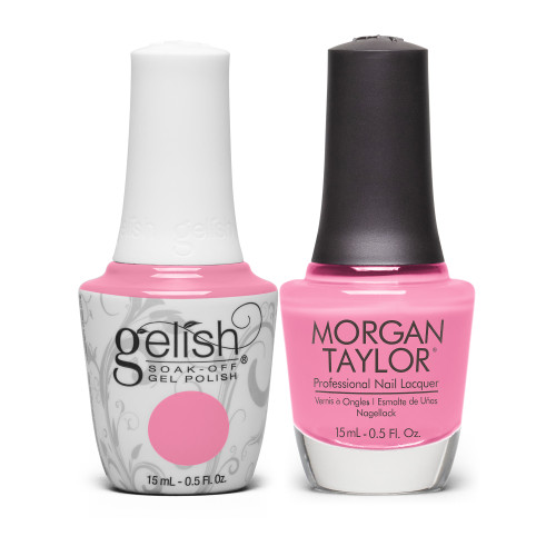 Gelish "Bed Of Petals" Duo, Bright Pink Crème - Includes Gel Polish and Lacquer