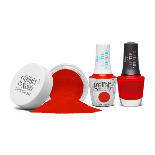 Gelish "Let's Crab A Bite" Trio, Fiery Tangerine Pearl- Includes Gel Polish, Lacquer and Dip