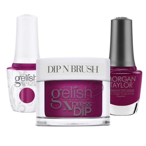 Gelish "Sappy But Sweet" Trio, Fuchsia Berry Pearl Includes Gel Polish, Lacquer and Dip