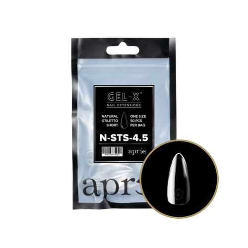 Apres Gel-X Refill Tips Natural Stiletto Short - Size 4.5, 50 pcs.