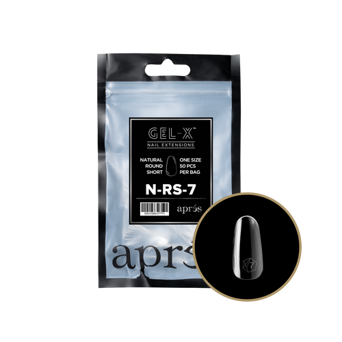 Apres Gel-X Refill Tips Natural Round Short - Size 07, 50 pcs.