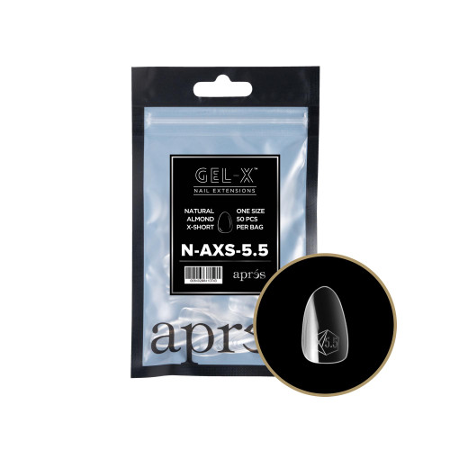 Apres Gel-X Refill Tips Natural Almond Extra Short - Size 5.5, 50 pcs.