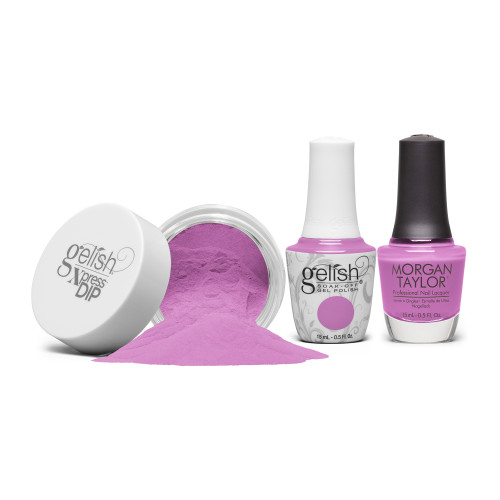Gelish "Got Carried Away" Trio - Includes Gel Polish, Lacquer and Dip - Hot Purple Crème