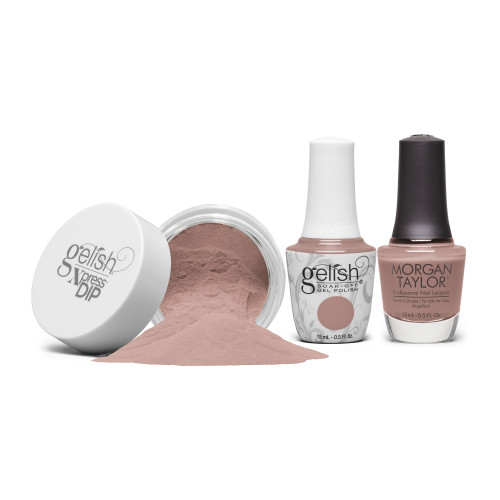 Gelish "Don't Bring Me Down" Trio - Includes Gel Polish, Lacquer and Dip - Light Tan Crème