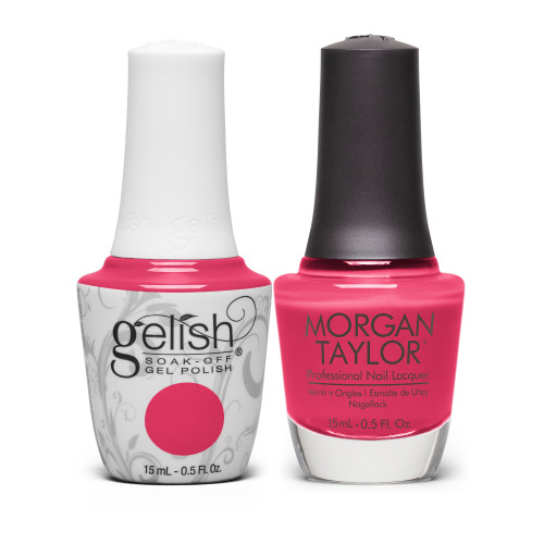 Gelish "Got Some Altitude" Duo - Includes Gel Polish and Lacquer - Bright Pink Crème