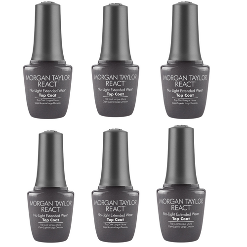 Morgan Taylor React Top Coat - Extended Wear Top Coat 15 mL | .5 fl oz, Case Pack of 6