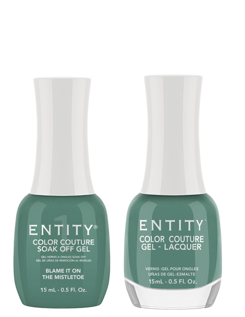 Entity "Blame It On The Mistletoe" Duo - Includes Gel Polish and Lacquer - Slate Green Creme