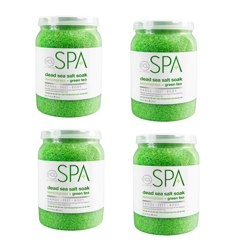 BCL Spa Lemongrass + Green Tea Dead Sea Salt Soak, 64 oz. Case Pack Of 4