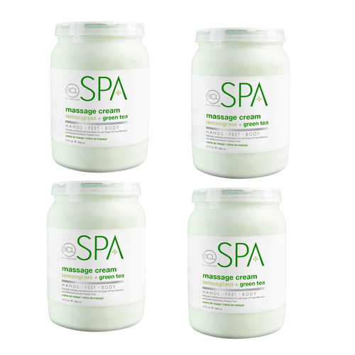 BCL SPA Massage Cream Lemongrass + Green Tea, 64 oz. Case Pack Of 4