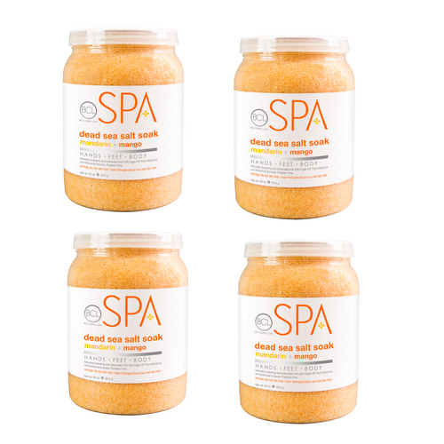 BCL SPA Dead Sea Salt Soak Mandarin + Mango, 64.Oz Case Pack of 4