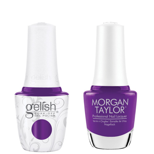 Gelish "This Is How I Roll" Duo- Includes Gel Polish and Lacquer- Bright Purple Creme