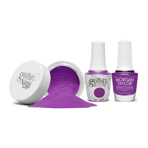 Gelish "Berrylicious Bliss" Trio- Includes Gel Polish, Lacquer and Dip- Light Grape Cr�me