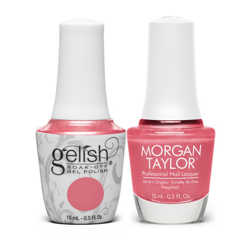 Gelish "Citrus Halo" Duo- Includes Gel Polish and Lacquer - Coral Pink Pearl