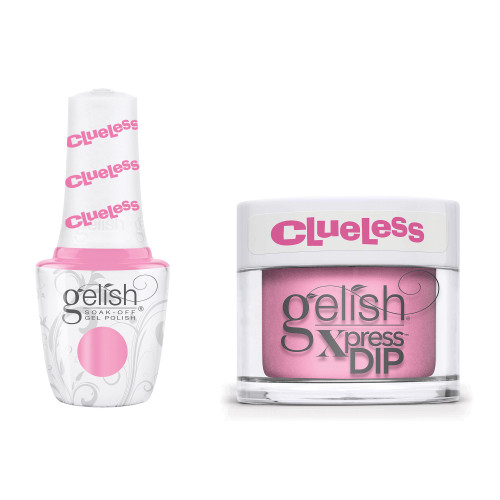 Gelish Clueless "Adorably Clueless" Duo - Includes Dip Powder and Gel Polish - Princess Pink Creme