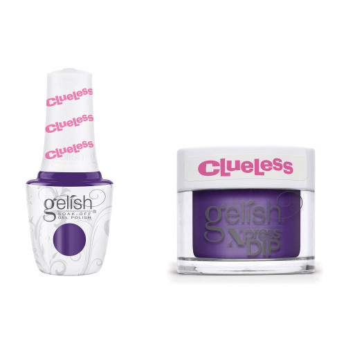 Gelish Clueless "Powers Of Persuasion " Duo - Includes Dip Powder and Gel Polish- Violet Creme