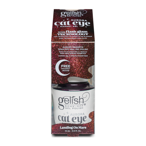Gelish Aurora Cat Eye Magnetic Soak-Off Gel Polish "Landing On Mars", Orange Swirl Effect, 15 mL | .5fl oz - 1110565