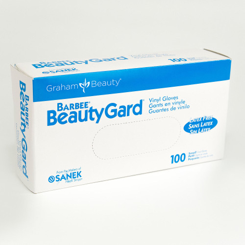 Barbee BeautyGard Vinyl Gloves Size Small - Box of 100 Gloves