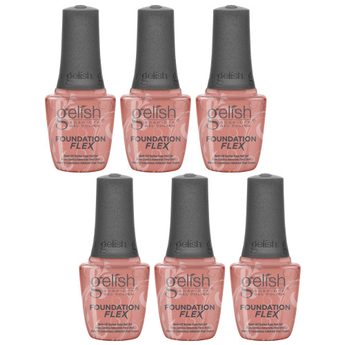 Gelish Foundation Flex Soak-Off Rubber Base Nail Gel, Cover Beige, 15 mL | .5 fl. Oz. - Case Pack of 6